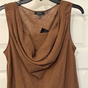 NWT🍒🍒. Lafayette 148 Brown Cowl Neck Sleeveless Top